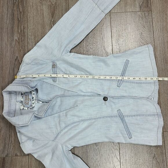 guess Light Wash Denim Jacket Blazer Small - Picture 14 of 16